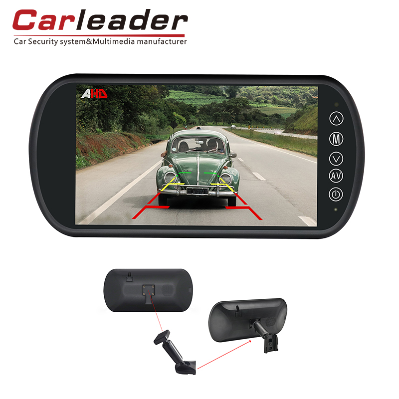 Carleader 7 инчи АХД монитор на огледало на возилото со држач за заграда-исправен патник за безбедност на патиштата