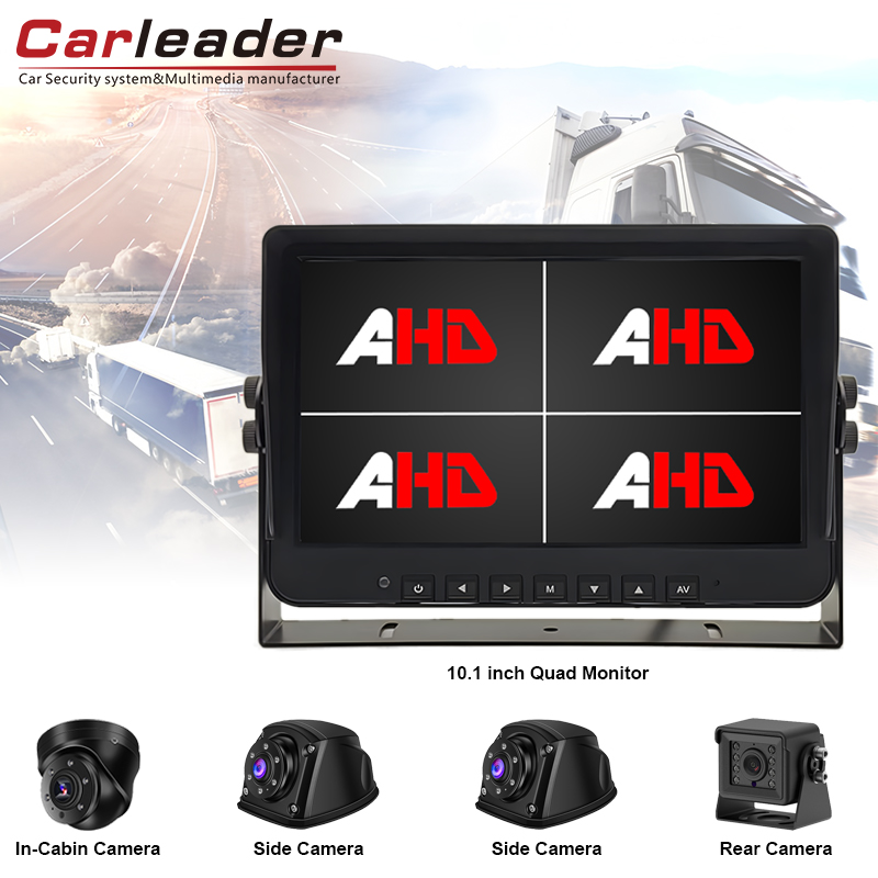 Надградете го вашето искуство за набудување со Carleader 10.1-инчи 4AV влезови Quad View AHD Monitor Monitor и комплет за камера