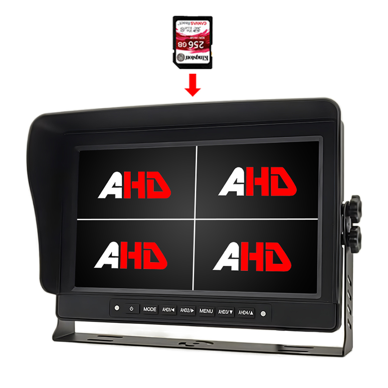 Carleader 10.1 Водоотпорен Quad View екран за снимање видео AHD монитор