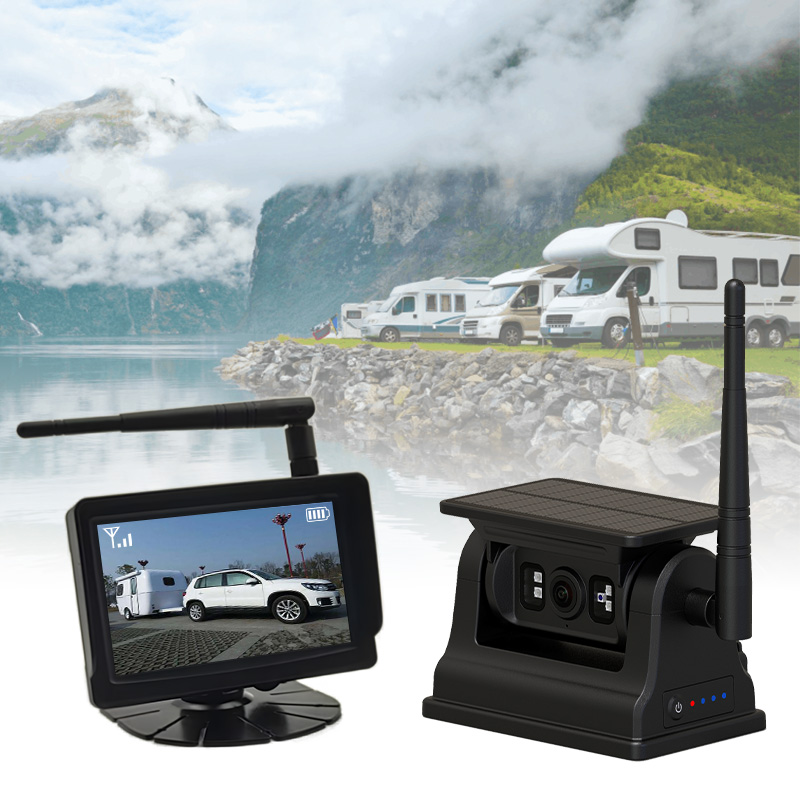 5-инчен безжичен систем за камера за возила со магнетна полнење со соларна енергија